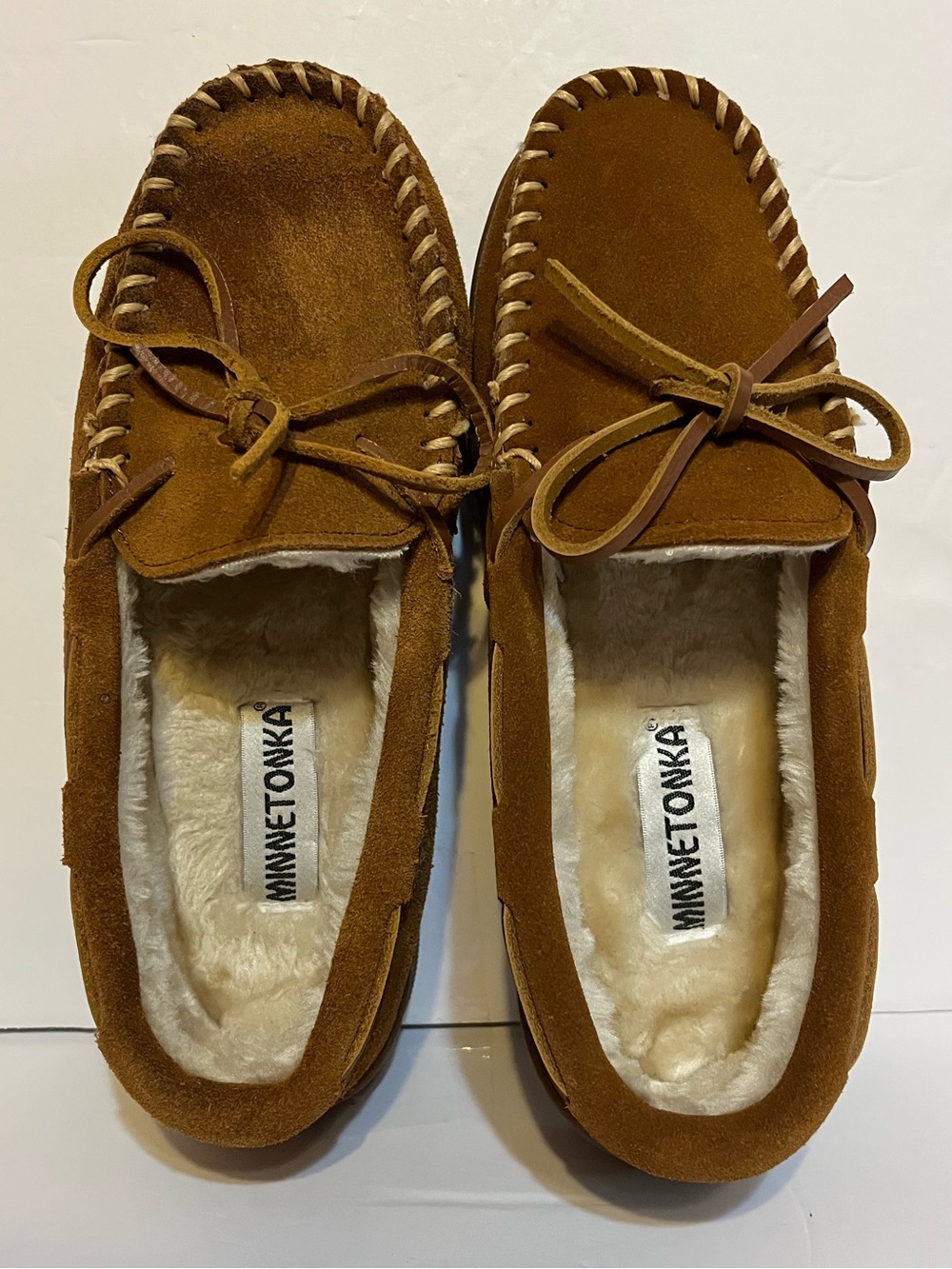 Minnetonka Men's Pile Lined Hardsole Slippers SZ 7W